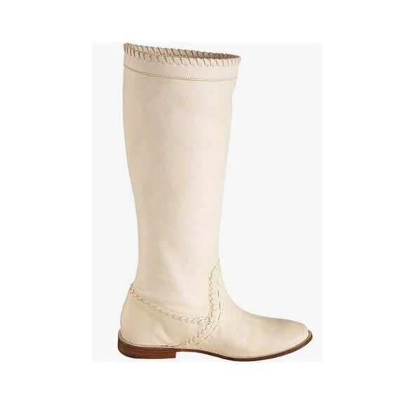 Frye Paige Huarache Leather Flat Tall Boots in Ecrue Cream  sz 8 NEW WITHOUT BOX - Picture 12 of 12